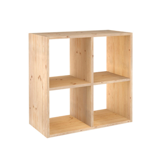 Estante modular com 2x2 cubos dinamic pinho maciço 70,8x70,8x33cm astigarraga