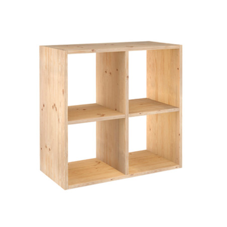 Estante modular com 2x2 cubos dinamic pinho maciço 70,8x70,8x33cm astigarraga
