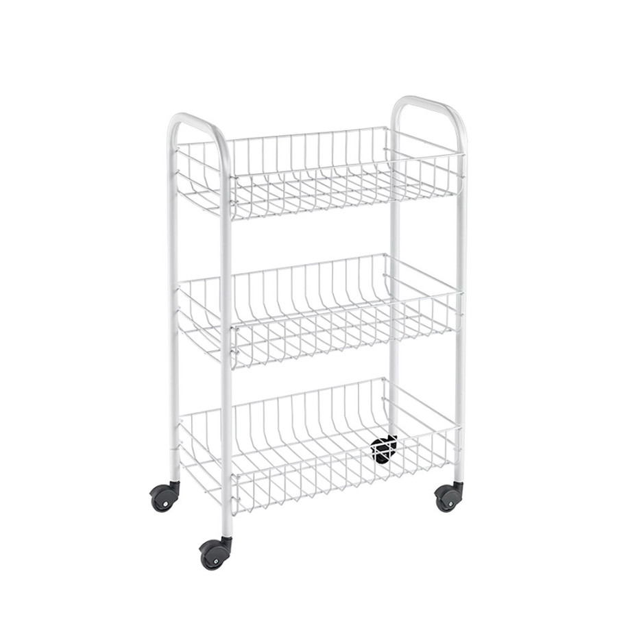 Carro multiúsos 3 prateleiras 41x23x63cm branco metaltex