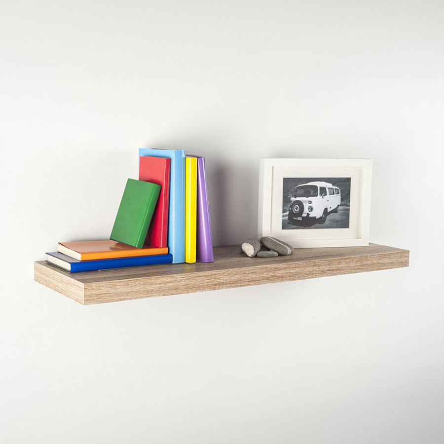 Estante com fixação invisível 80x25 carvalho branco 047692 home decor