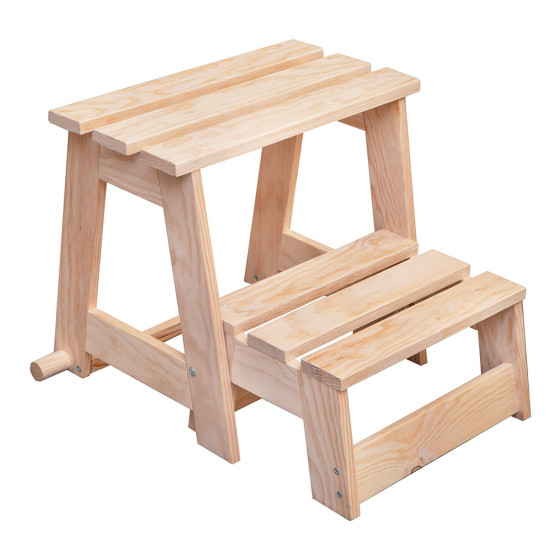 Escadote/banco de madeira, 2 degraus. astigarraga