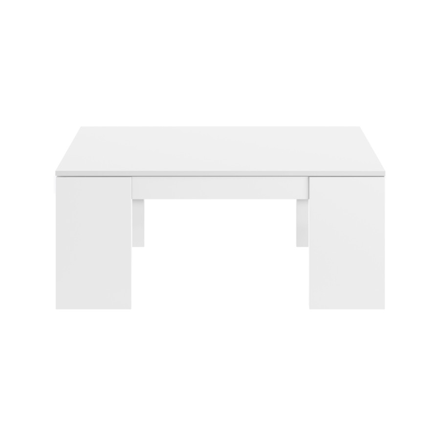 Mesa de centro elevável, branco brilhante