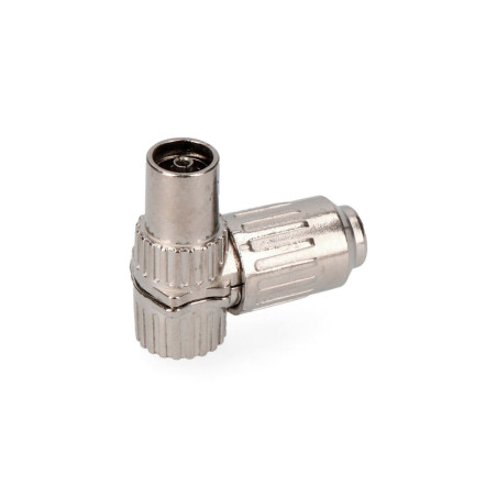 Ficha femea tv metalica curva 9,5mm (retractilado)