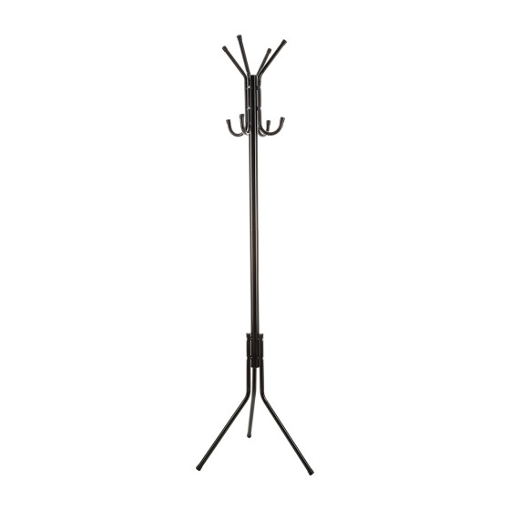 Cabide de pé com 8 ganchos core preto 172x48cm