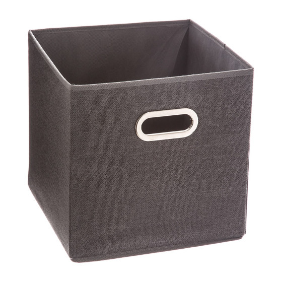 Caixa de organização cor cinzento escuro para estante 31x31cm