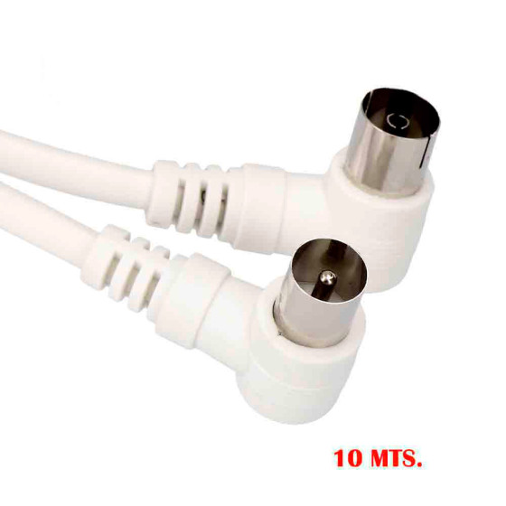 Prolongador tv-video curvo 9,5mm, 10m embalado branco