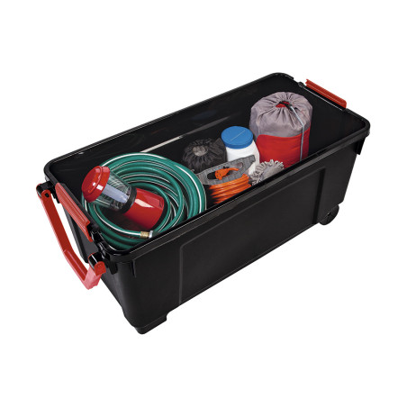 Caixa de arrumação "explorer box" 170l com rodas. dimensões 49x103x50cm