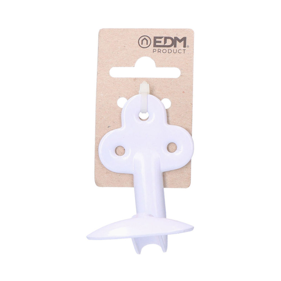 Cabide único zinco lacado branco 7 x 7cm