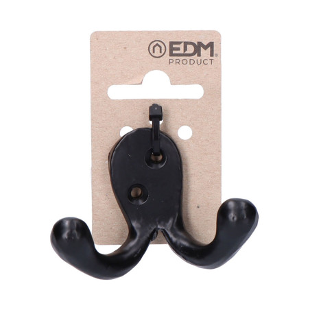 Suporte de forjagem preto duplo 7.5 x 5cm