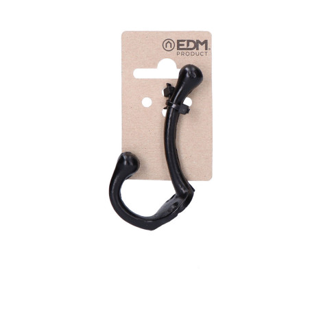 Cabide duplo ferro preto 75 mm