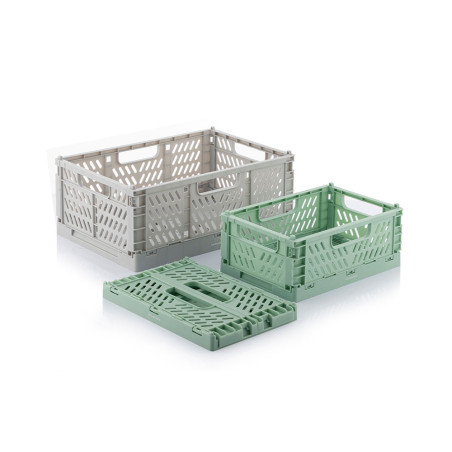 Kit de 3 caixa organização dobráveis e apilháveis boxtor v0103244 innovagoods