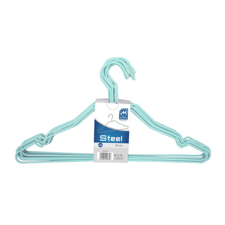 Lote 6 cabides arame azul celeste 39cm