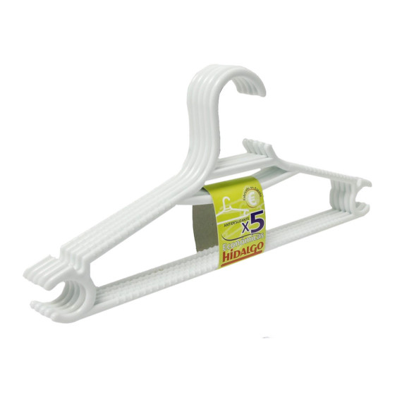 Conjunto de 5 cabides económicos brancos hidalgo