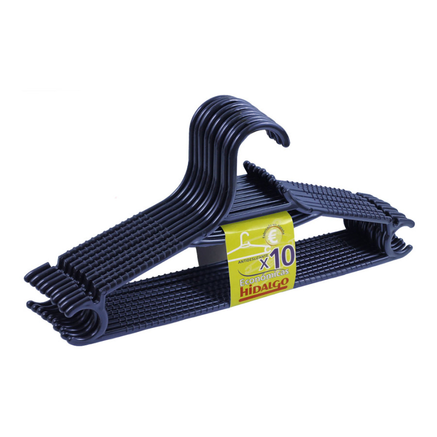 Conjunto de 10 cabides económicos pretos hidalgo.