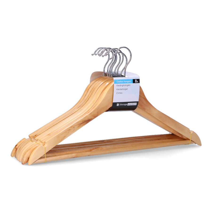 Kit 8 cabides madeira, kh1000030, storage solutions