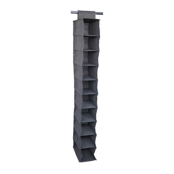 Organizador de armário com 10 compartimentos 15x30x122cm tecido sem tecer mondex