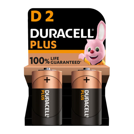 Pilha alcalina duracell plus power d - lr20 1,5v (blíster 2 unid.) ø34,2x61,5mm