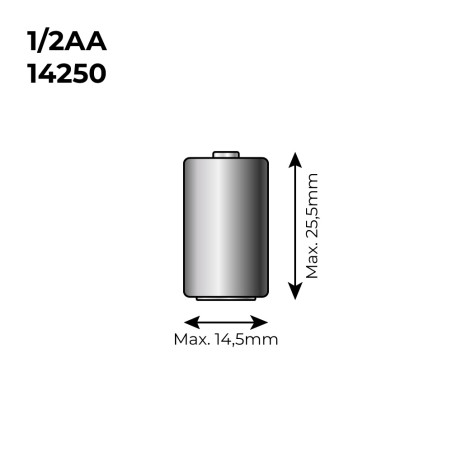Pilha de lítio lpt2 150 1/2 3,6v (mod. (14250) 1200mah ø14,5x25,5mm