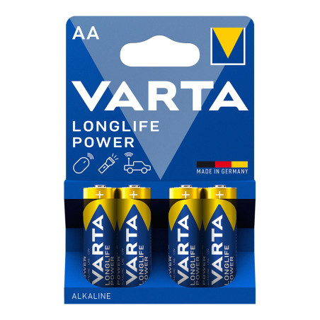 Pilha varta alcalina longlife power aa - lr06 (blíster 4 unid.) ø14,5x50,5mm