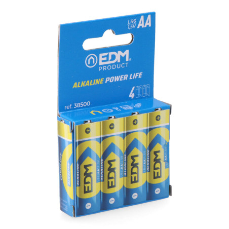 Pilha edm alcalina long life aa - lr06 1,5v (blíster 4 unid.) ø14,5x50,5mm