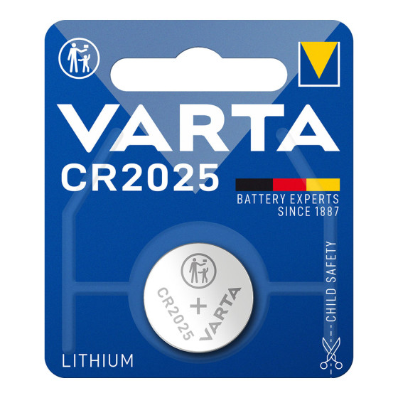 Micro pilha botão varta lítio cr2025 3v (blíster 1 unid.) ø20,0x2,5mm