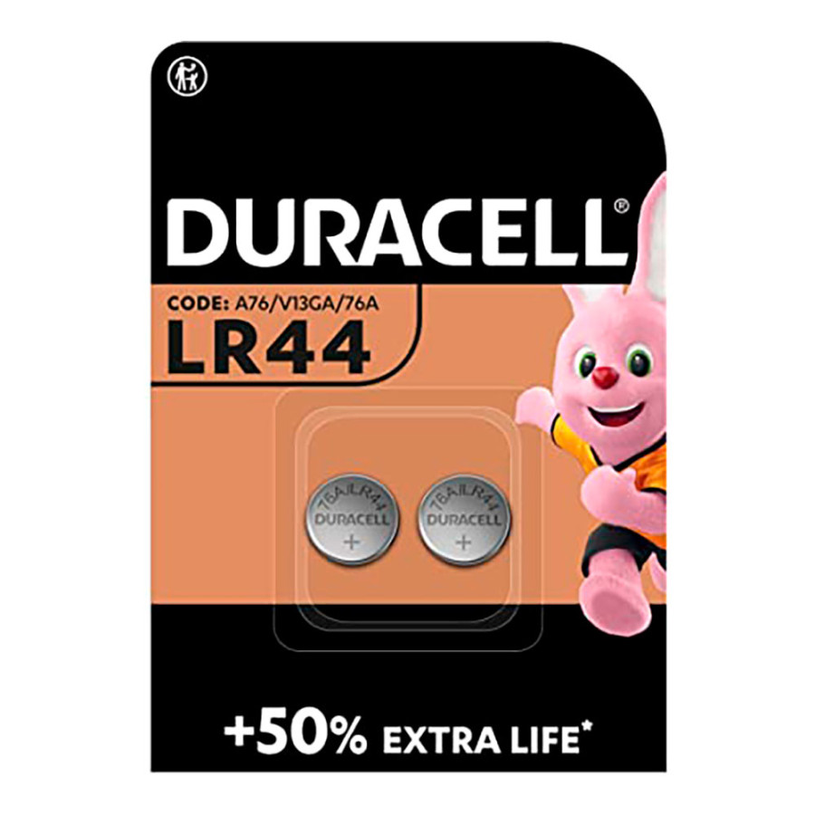 Micro pilha botão alcalina duracell lr44 1,5v (blíster 2 unid.) ø11,6x5,4mm