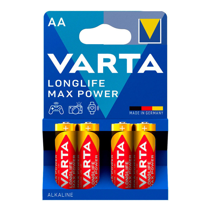 Pilha varta longlife max power aa - lr06 (blíster 4 unid.) ø14,5x50,5mm