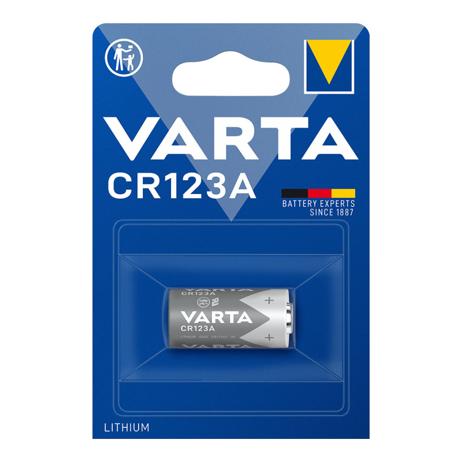 Pilha varta lithium cr123a 3v (blíster 1 unid.) ø17x34,5mm