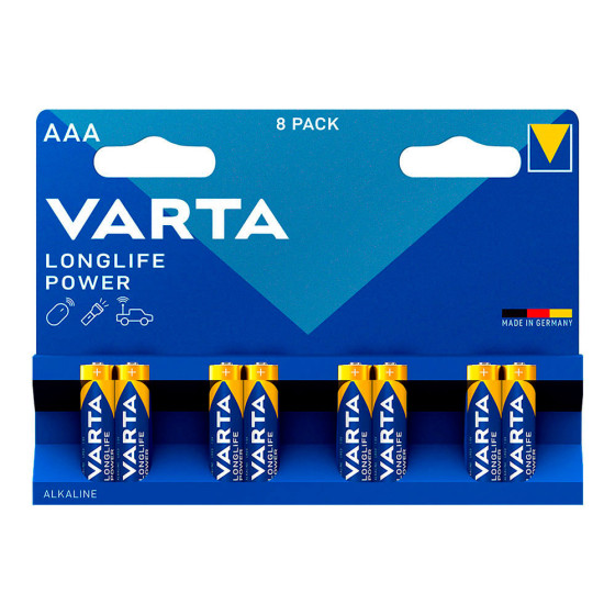 Pilha varta longlife power aaa - lr03 (blíster 8 unid.) ø10,5x44,5mm