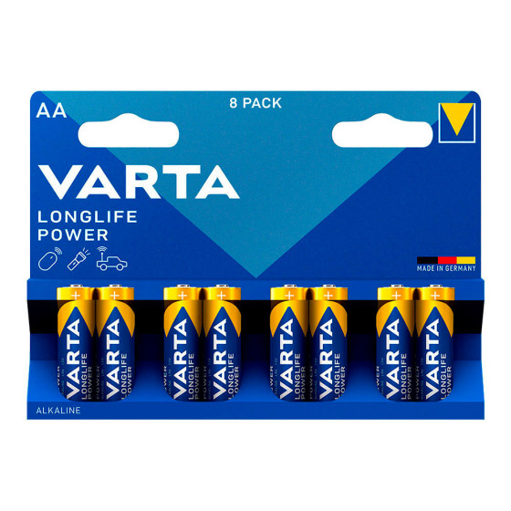 Pilha varta longlife power aa - lr06 (blíster 8 unid.) ø14,5x50,5mm