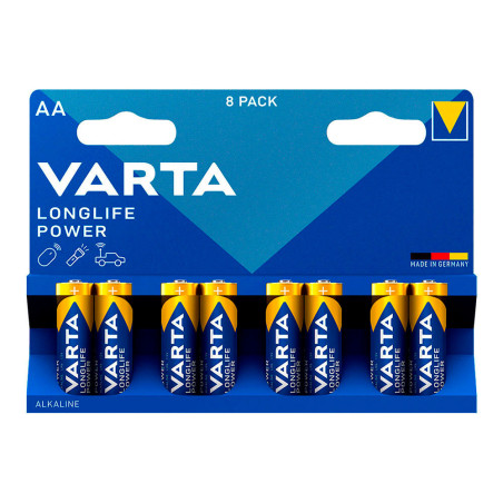 Pilha varta longlife power aa - lr06 (blíster 8 unid.) ø14,5x50,5mm