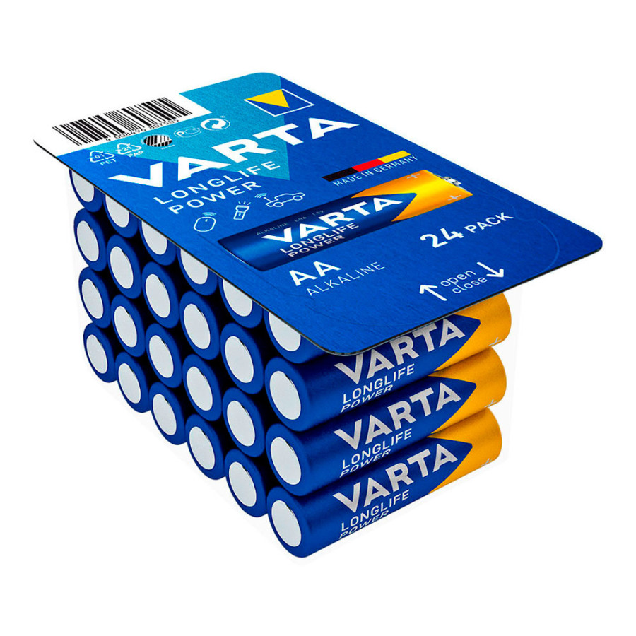 Pilha varta longlife power aa - lr06 caixa 24 unid. ø14,5x50,5mm
