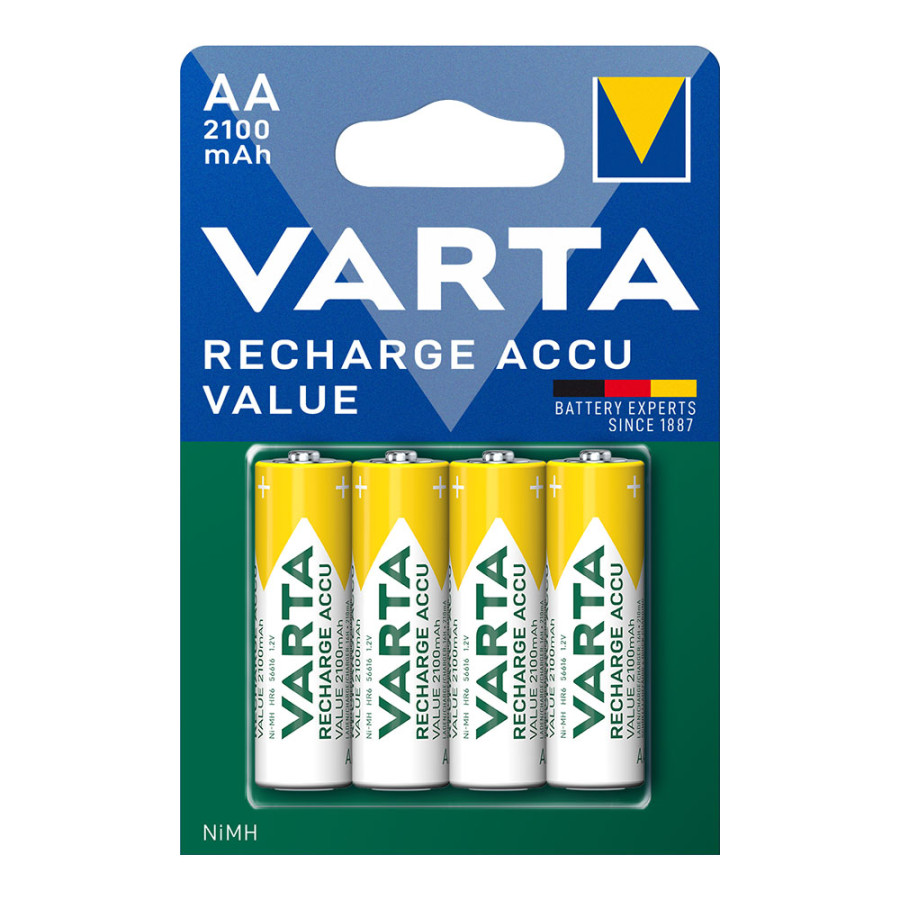 Pilha varta recarregável accu aa -- hr6 2100ma (blíster 4 unid.) ø14,5x50,5mm