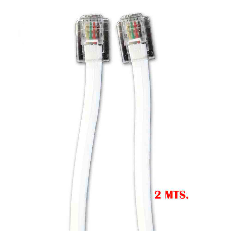 Prolongador de telefone 2m 4 vias macho-macho