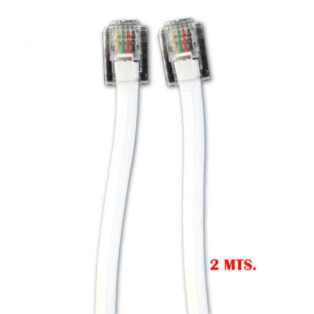 Prolongador de telefone 2m 4 vias macho-macho