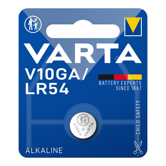 Pilha varta lr54 - v10ga 1.5v alkalina (blíster 1 unid.) ø11,6x3,0mm