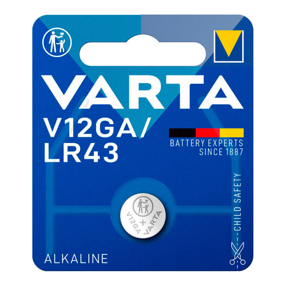 Pilha varta lr43 - v12ga 1.5v alkalina (blíster 1 unid.) ø11,6x4,2mm