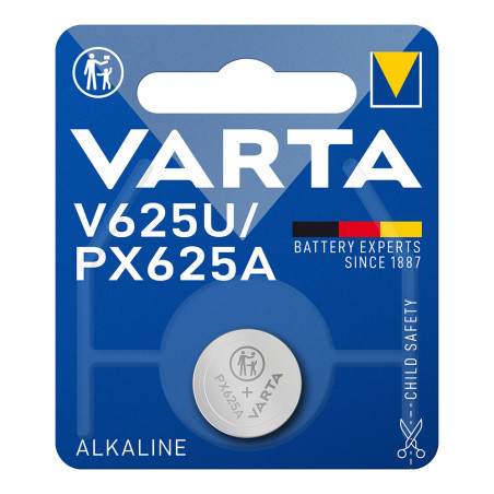 Micro pilha de botão varta alcalina v625u 1,5v (blíster 1 unid.) ø16,0x6,2mm