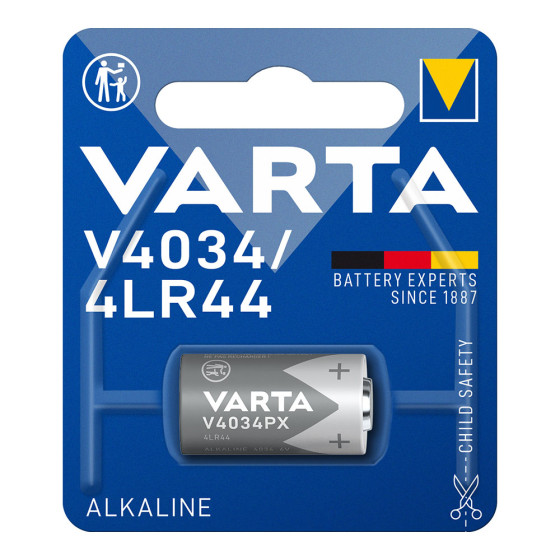Pilha varta alcalina v4034px / 4lr44 6v (blíster 1 unid.) ø13x25,2mm
