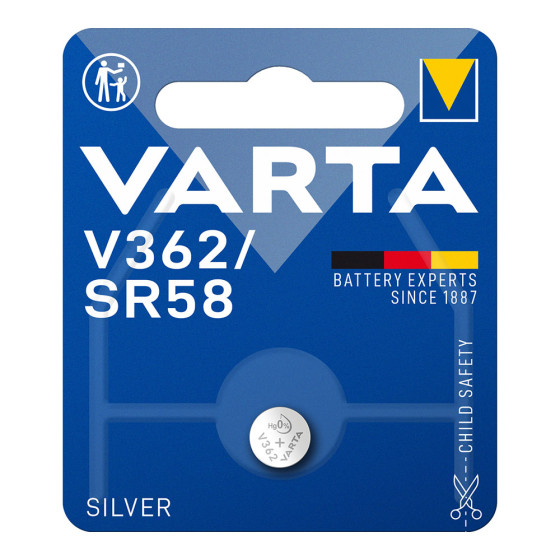 Micro pilha de botão varta silver sr58 - v362 1,55v (blíster 1 unid.) ø7,9x2,1mm