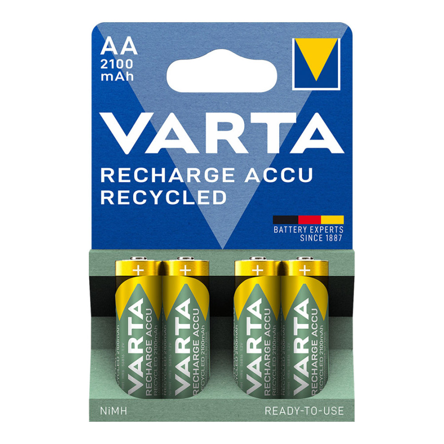 Pilha varta recarregável accu aa - hr6 2100ma recycled(blíster 4 unid.) ø14,5x50,5mm