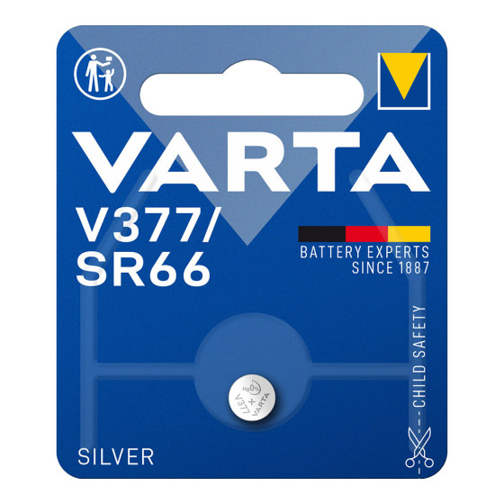 Micro pilha de botão varta silver sr66 - v377 1,55v (blíster 1 unid.) ø6,8x2,5mm