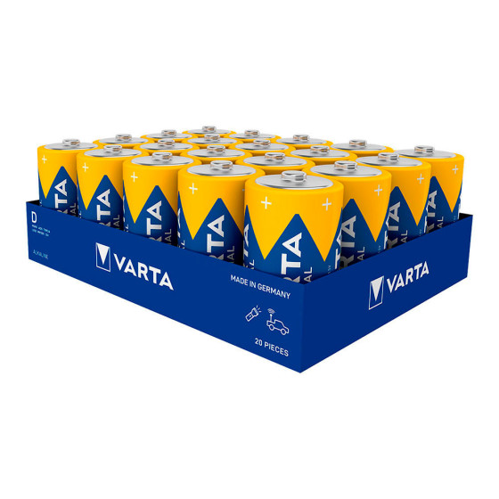 Pack de 20 pilhas d - lr20 varta industrial pro ø34,2x61,5mm