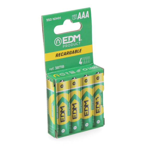 Pilha recarregável eco-series aaa - hr03 950ma, ø10,5 x 44,5 mm, 4 unidades