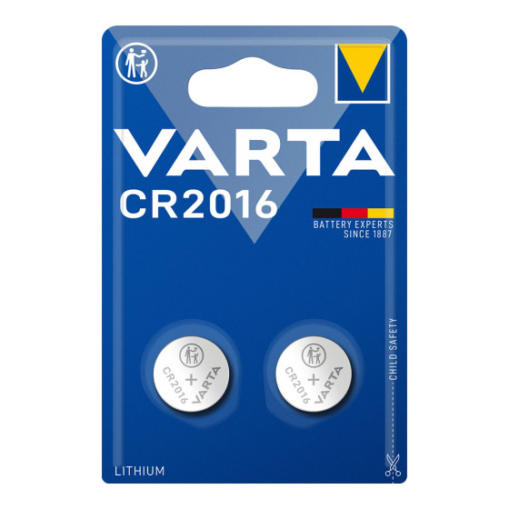 Micro pilha botão lithium cr2016 3v varta (blíster 2 unid.) ø20,0x1,6mm