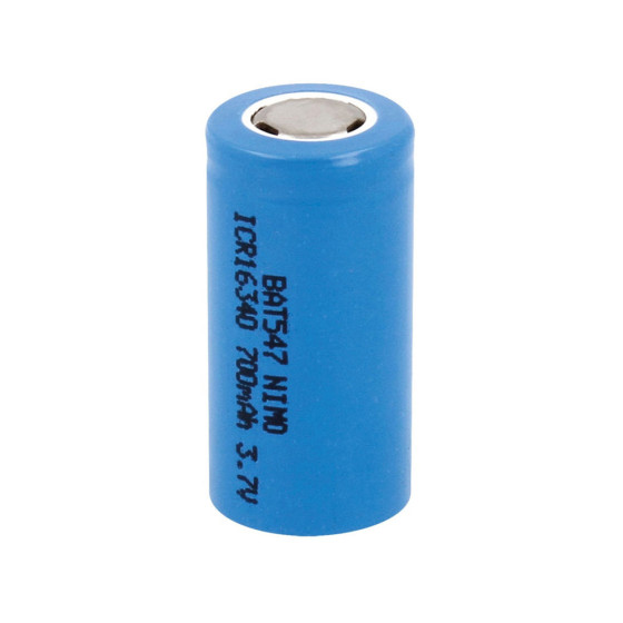 Pilha recarregável 700 mah 3,7 v lc16340 nimo ø16,5 x 33 mm