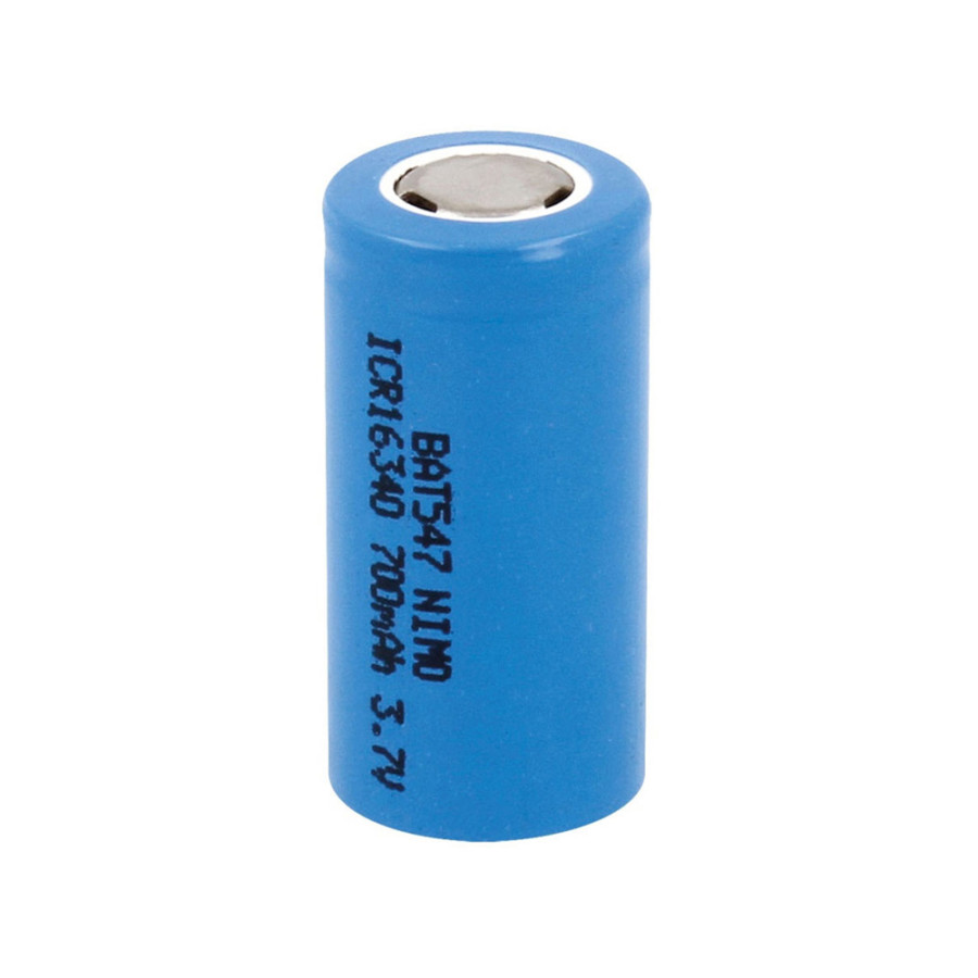 Pilha recarregável 700 mah 3,7 v lc16340 nimo ø16,5 x 33 mm