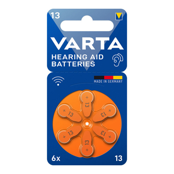 Pilhas para aparelhos auditivos varta hearing aid batteries 13 (blíster 6 un)