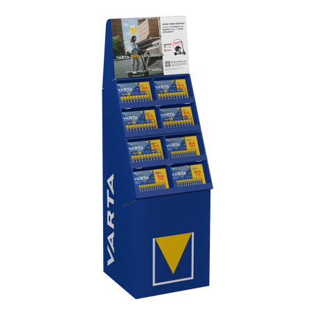 Expositor promocional longlife power 8 4, 89 packs (50 packs aa 39 packs aaa) varta