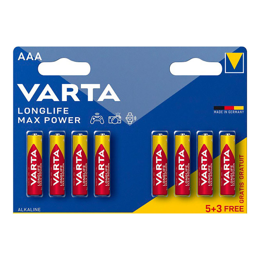 Pack 10 blisters pilha alcalina aaa de máxima potência e longa vida - lr03 (blister 5+3 uds) ø10,5 x 44,5 mm